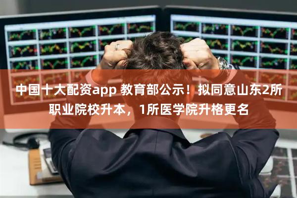 中国十大配资app 教育部公示！拟同意山东2所职业院校升本，1所医学院升格更名