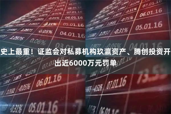 史上最重！证监会对私募机构玖瀛资产、腾创投资开出近6000万元罚单